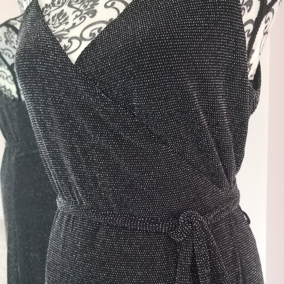 Celestial Black and Silver Wrap Maxi Dress - Lulus - Picture 3 of 16